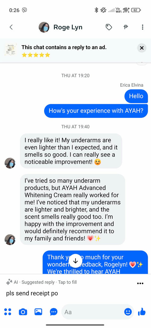 AYAH customer conversation