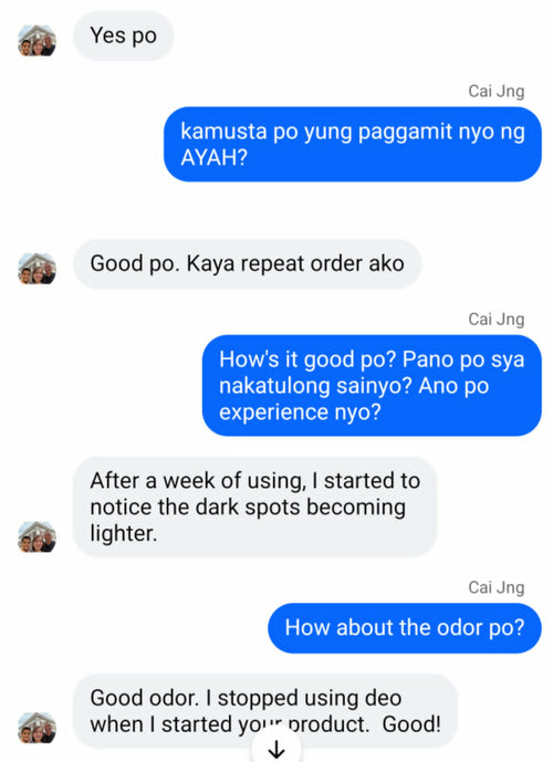 AYAH customer conversation