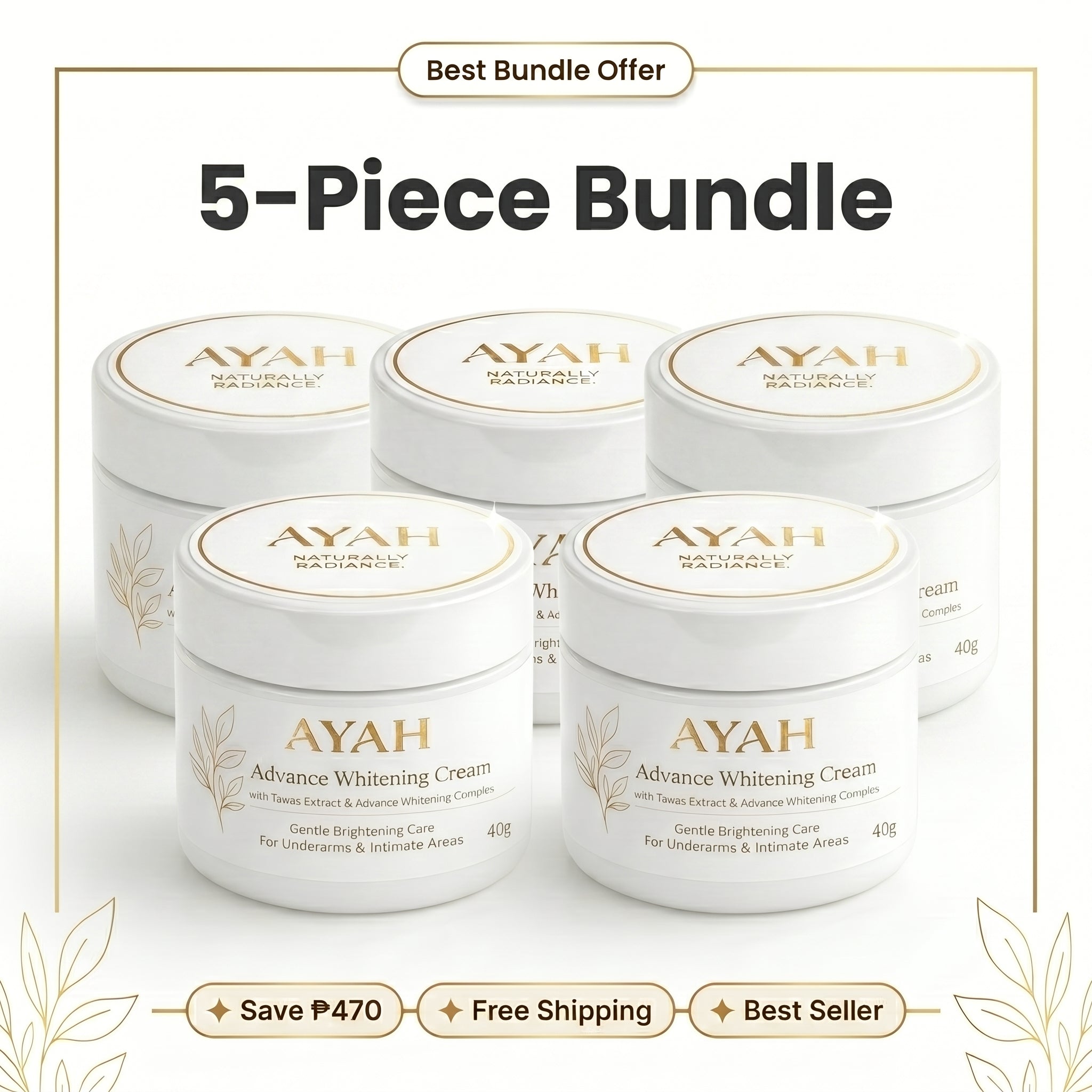 AYAH Advanced Whitening Deo Cream - 5 Piece