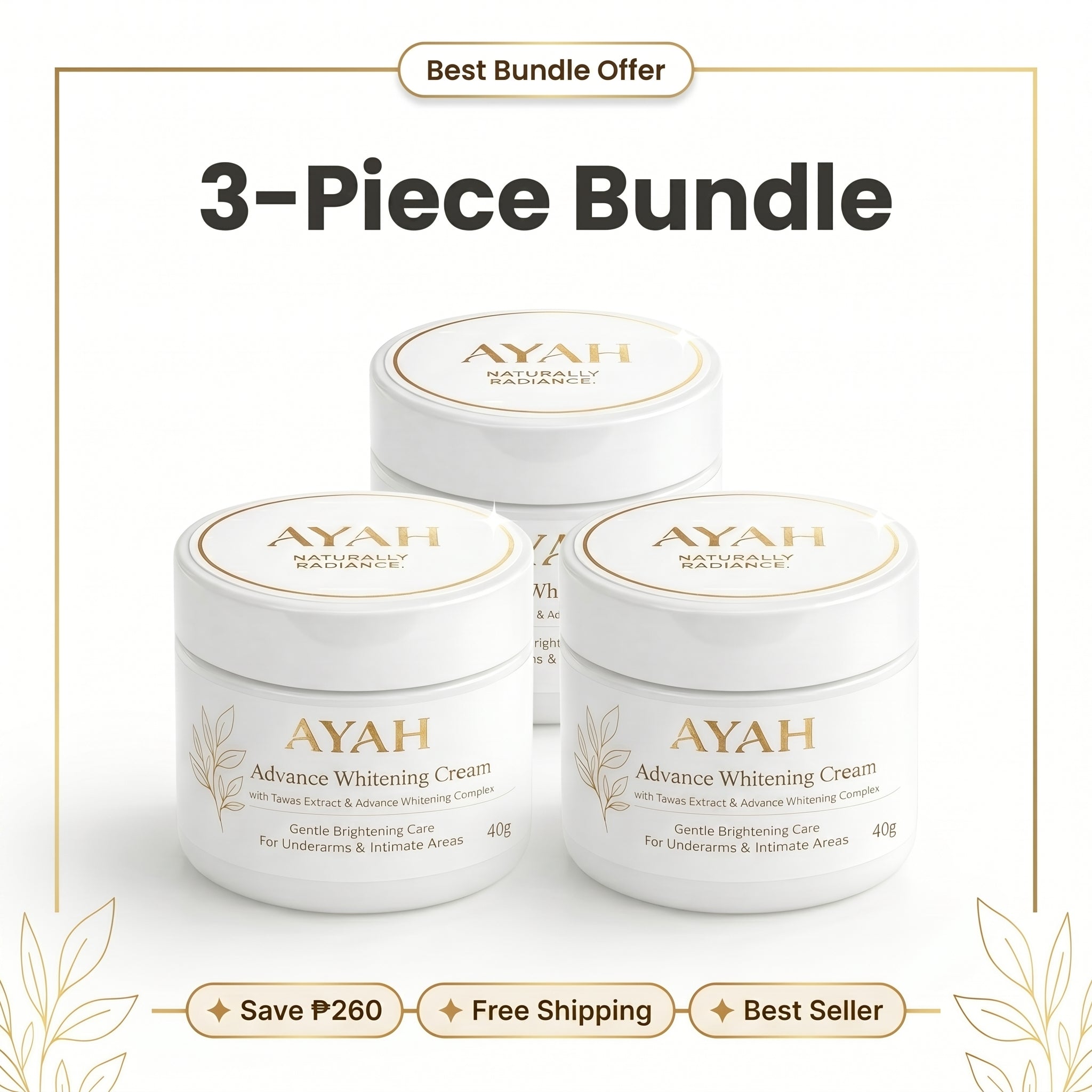 AYAH Advanced Whitening Deo Cream - 3 Piece