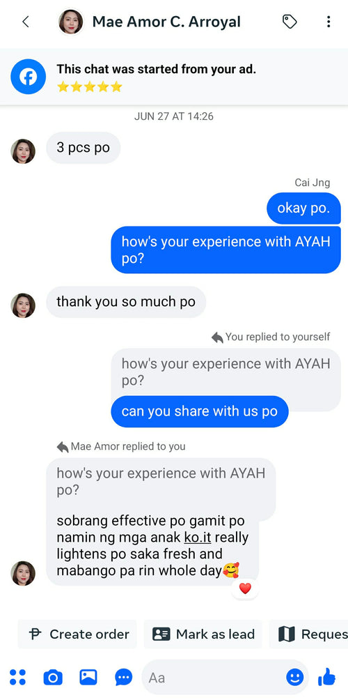 AYAH customer conversation