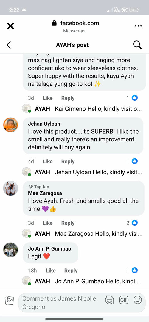 AYAH customer conversation