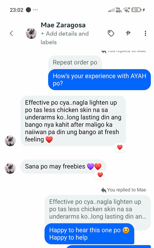 AYAH customer conversation